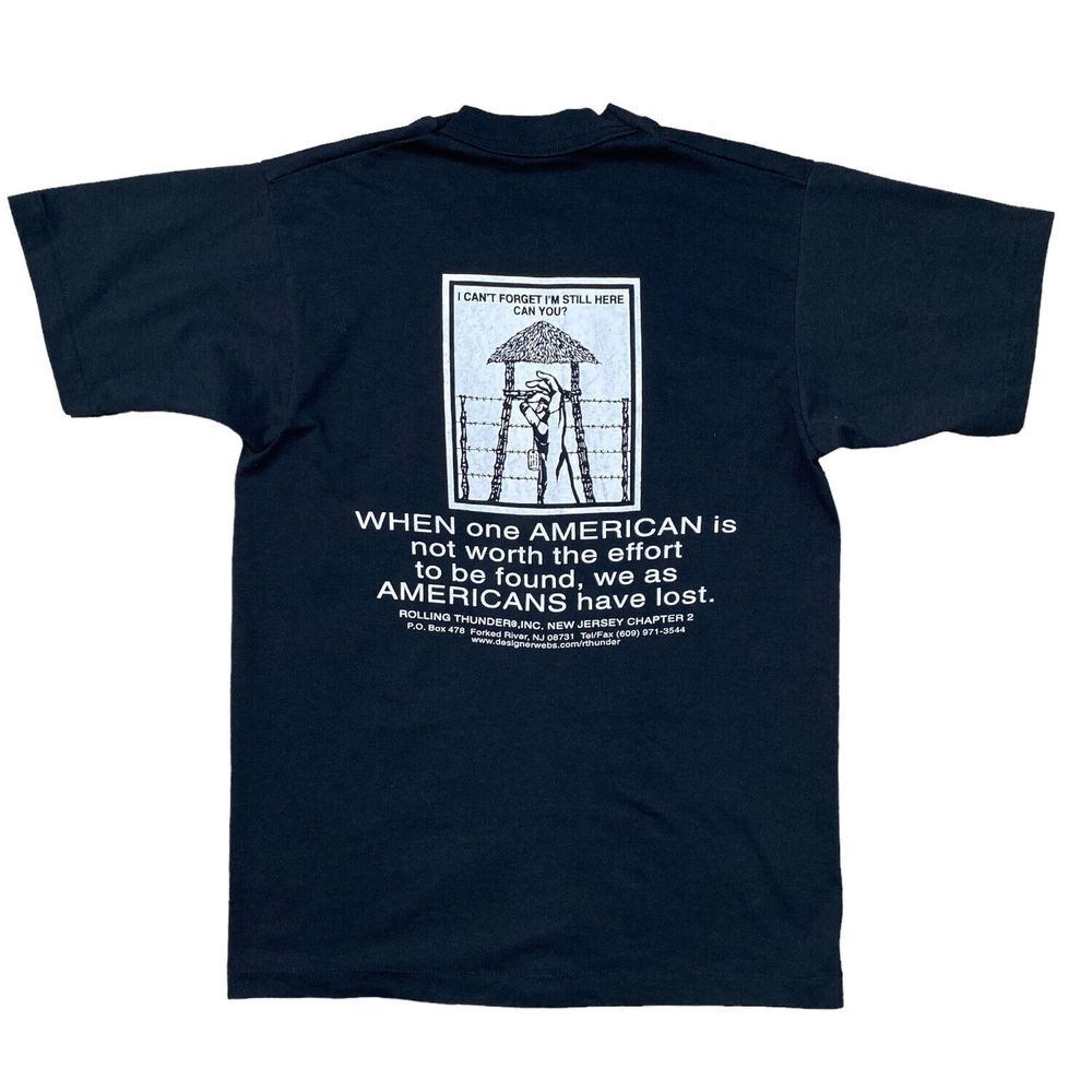 Vtg POW MIA T-Shirt Men M -I Cant Forget I'm Still Here Can You Single‎ Stitch